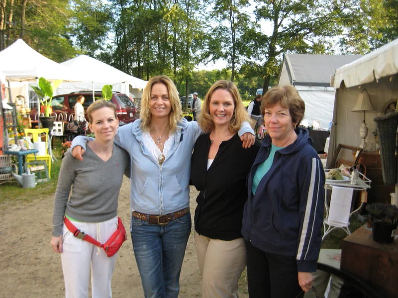 Keri, Rachel Ashwell, me, and Keri's mom, Barbara at Brimfield, September 2008.