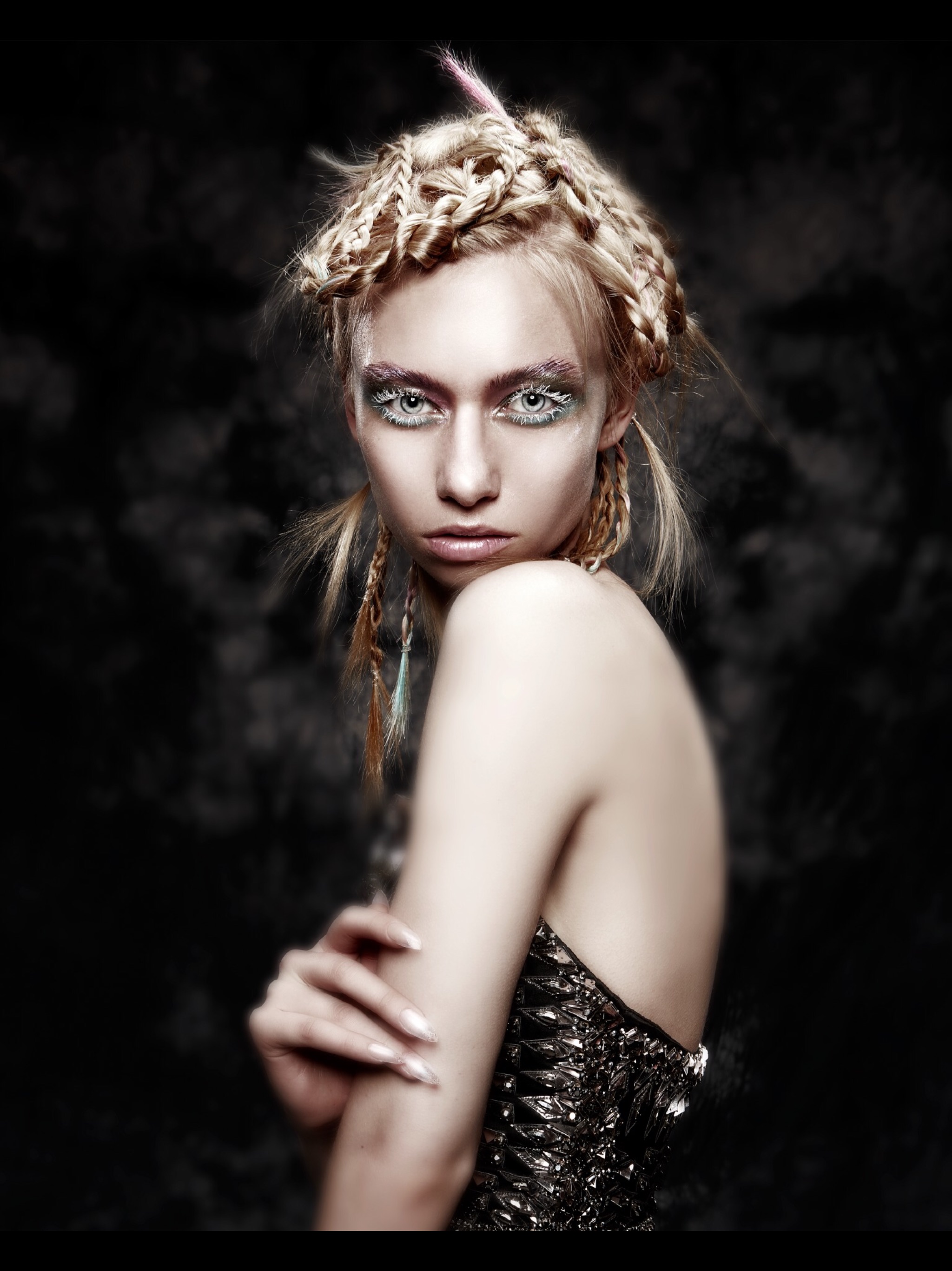 Female warrior braiding