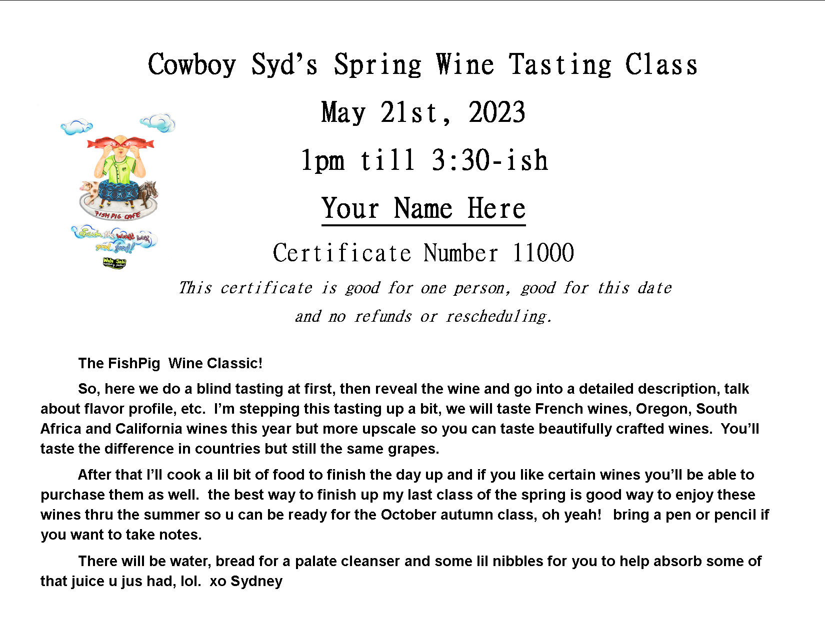 syd-s-cookin-classes-syd-s-fish-pig-cafe