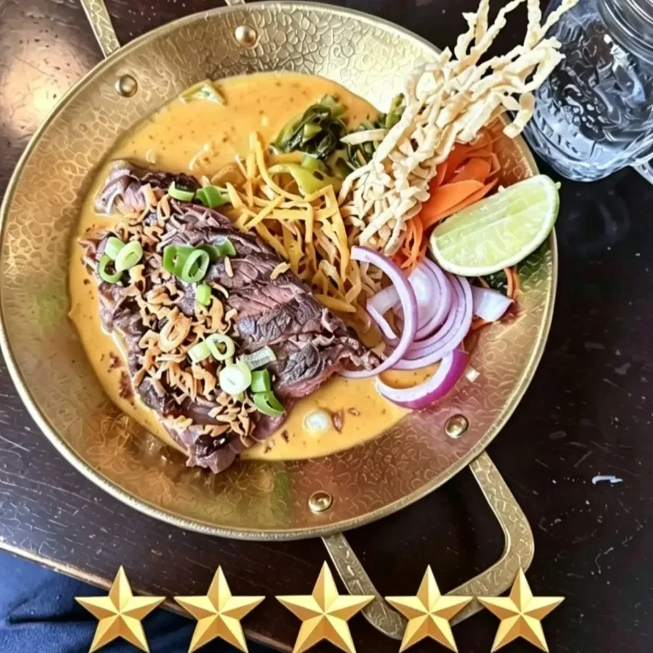 “The service and atmosphere is great next to the road. I personally never had Thai food before and must say it was not for me. The other members at the table say it’s great Thai food 🥘”