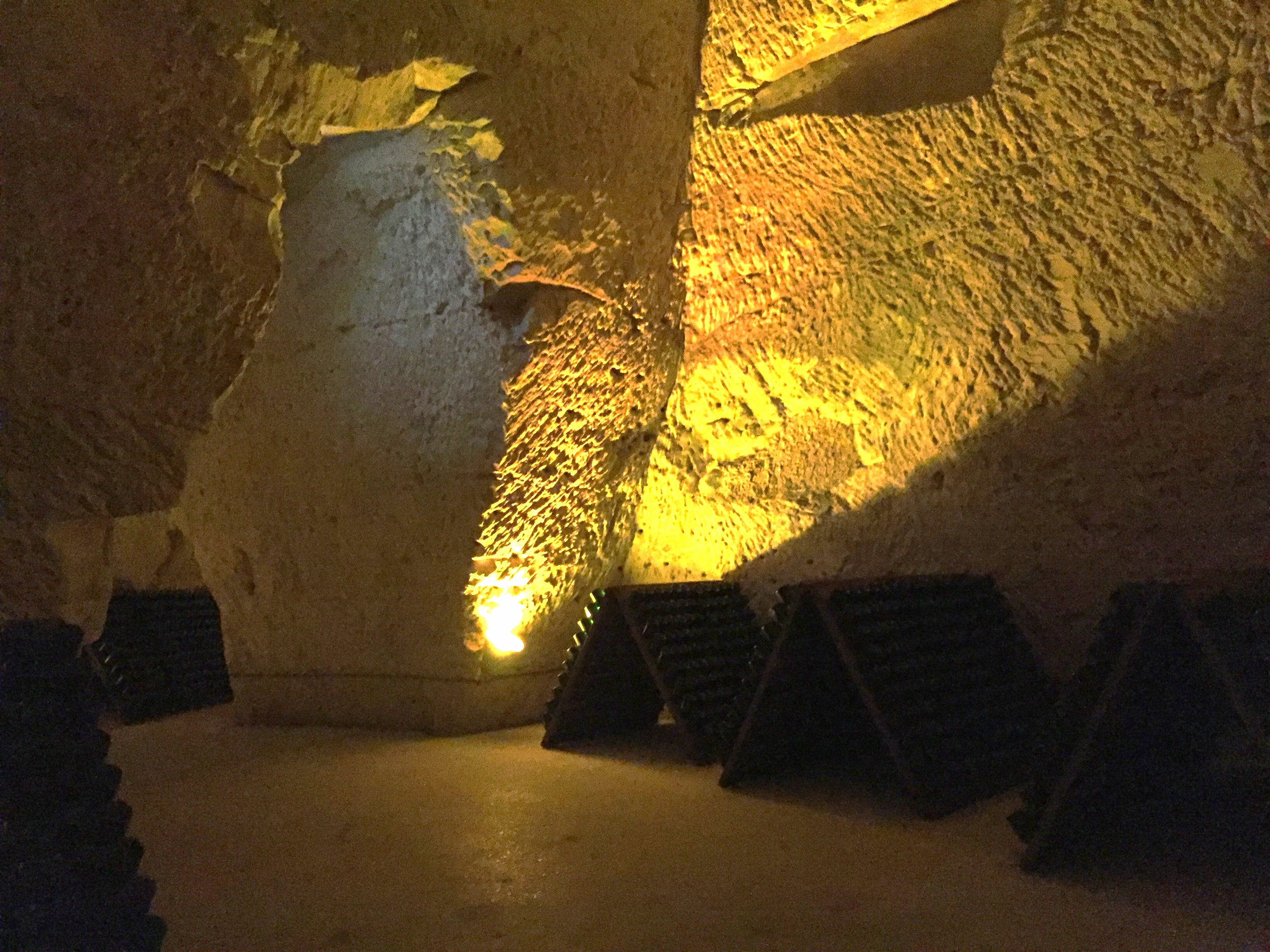 The crayeres, underground cellars at Taittinger that keep the wine at the perfect temperature