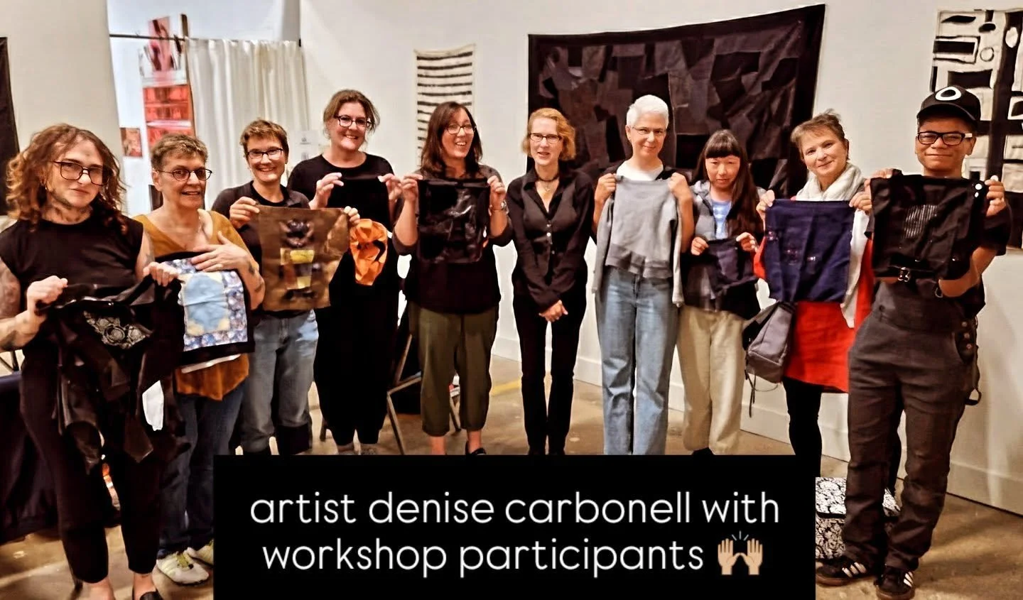 we are so grateful to denise carbonell for offering a workshop that investigated &amp; shared her remarkable fiber and textile skills. thanks also to @jeannierebecca for organizing and facilitating!