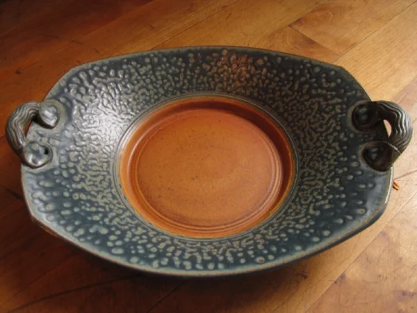 Square handled plate in Tane and Ash