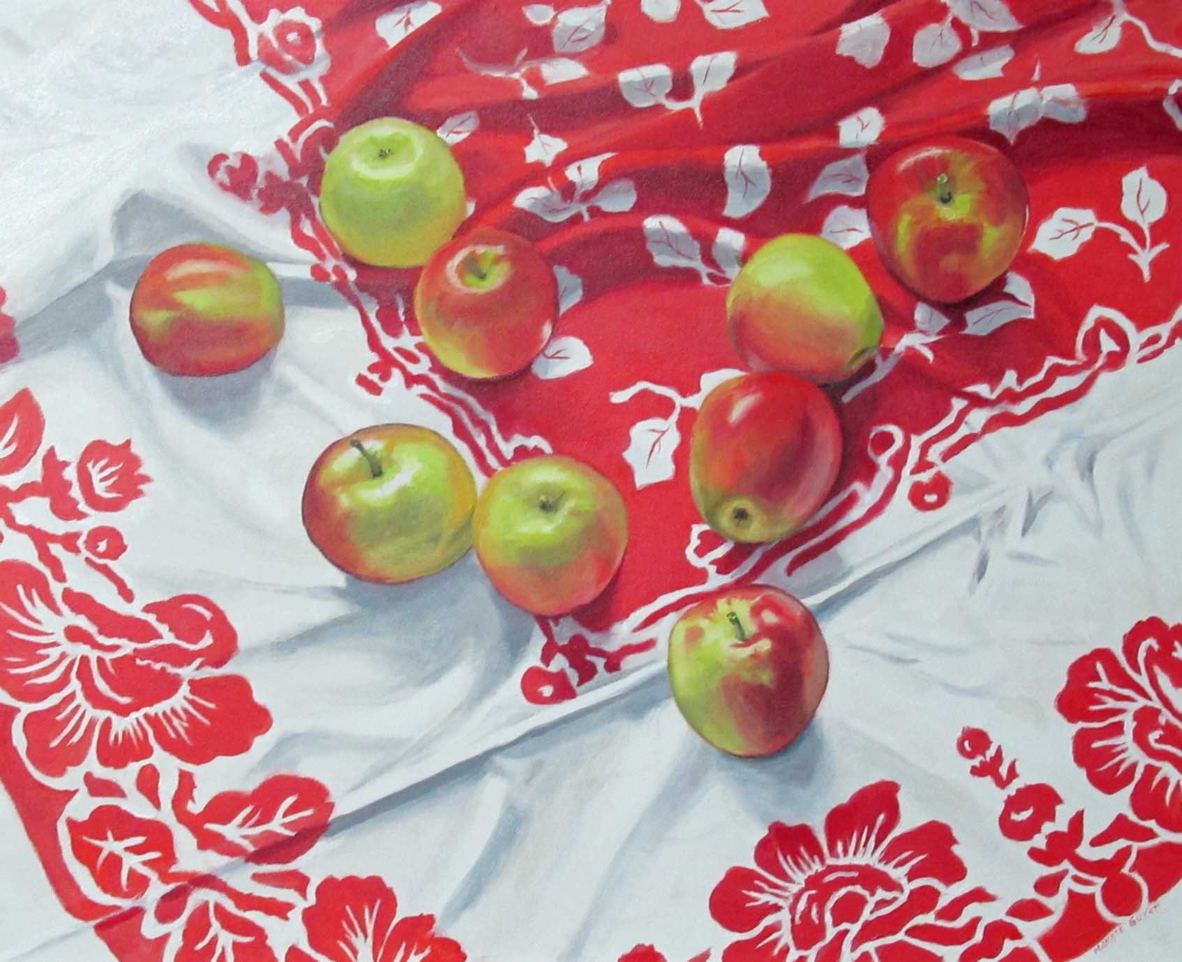 Apples on a Vintage Cloth