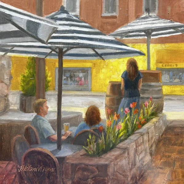 Chandler’s Afternoon framed 12×12 oil on canvas