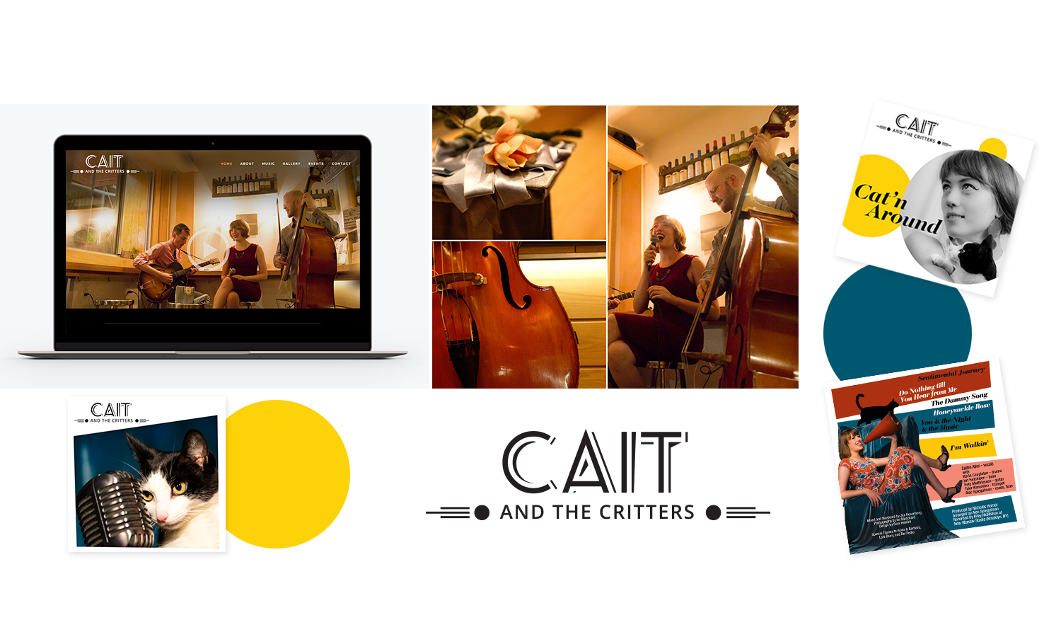 WEB | PRINT Role | Corporate Identity, Branding, Photography, Website (Visual Design + Implementation), Album Cover Design Client | Cait and the Critters