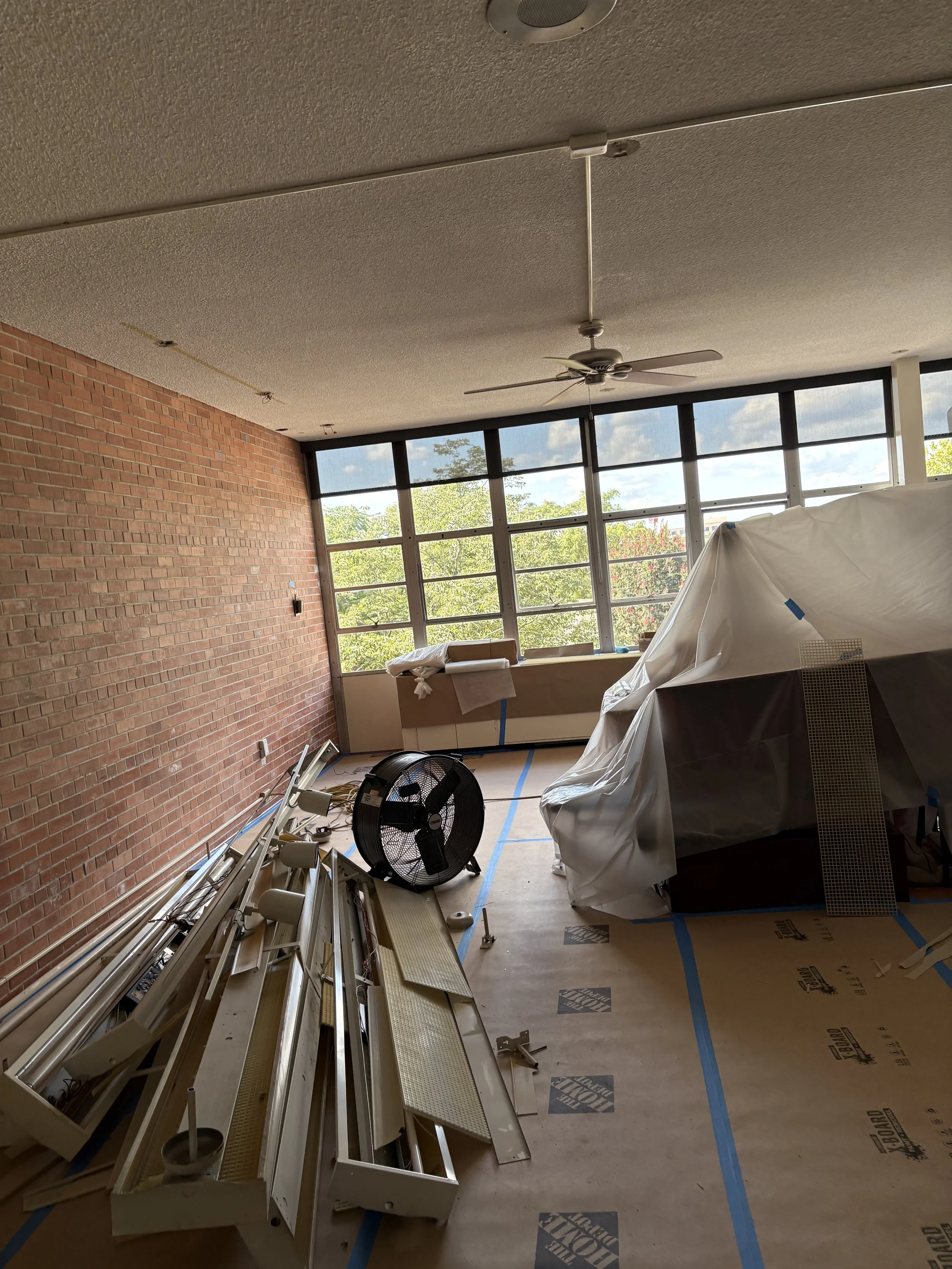 Main Hall stripped of light fixtures