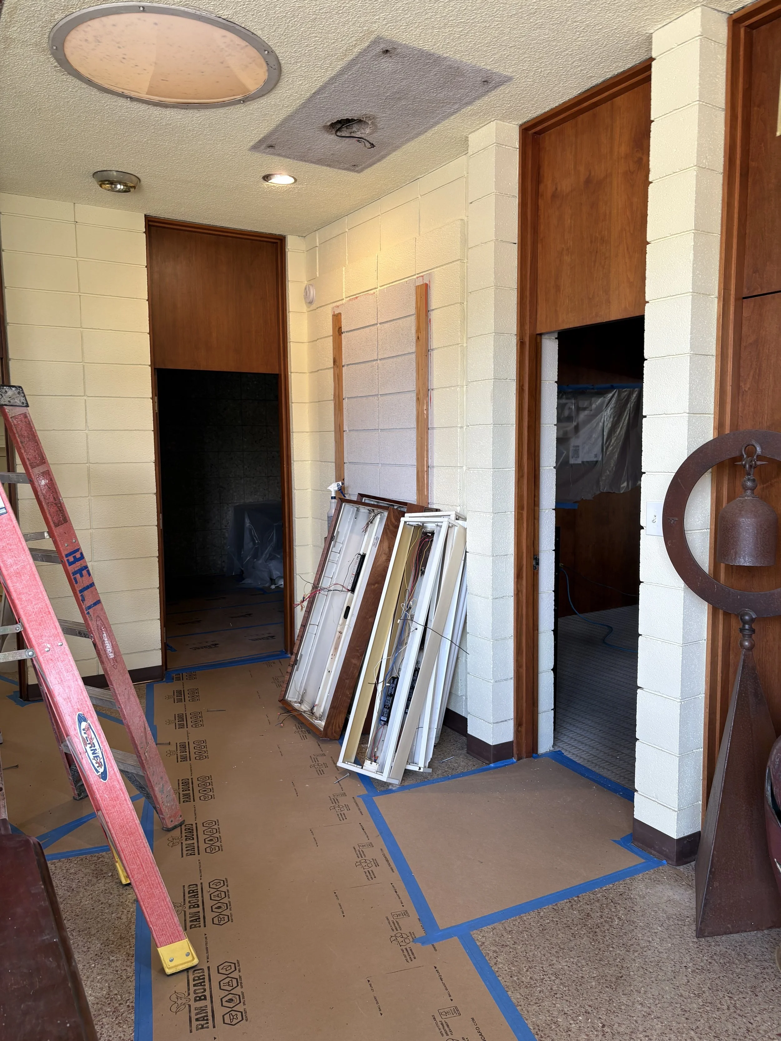 Lobby ready for new lights and A/C