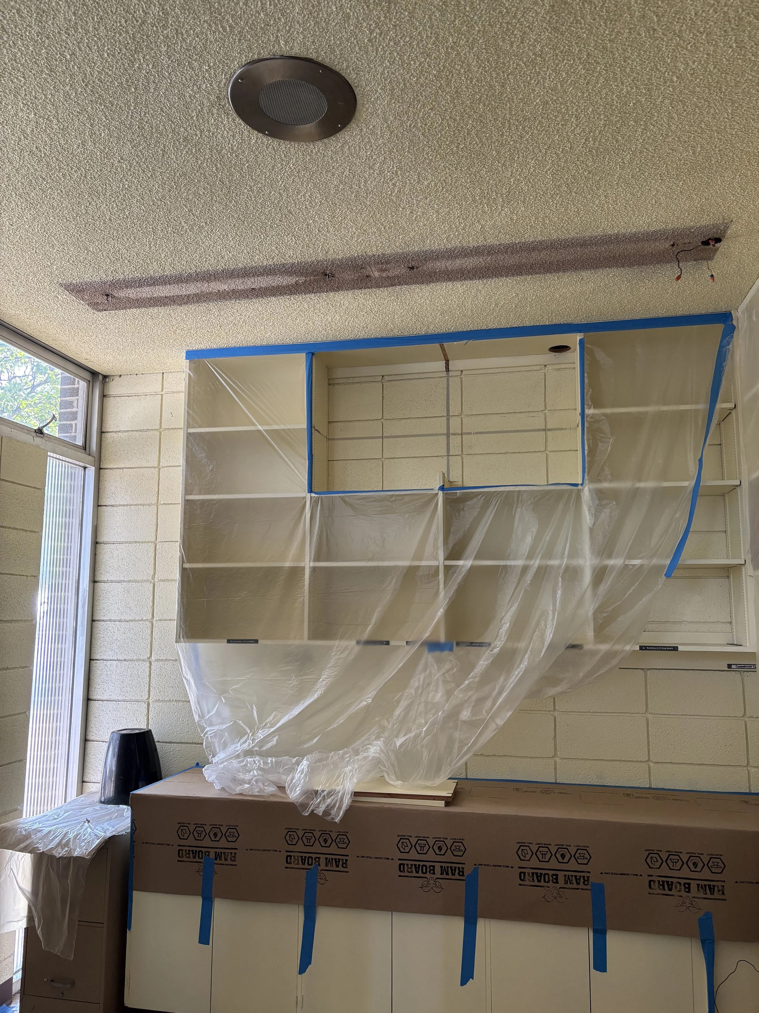 Bookstore ready to receive A/C and new lights