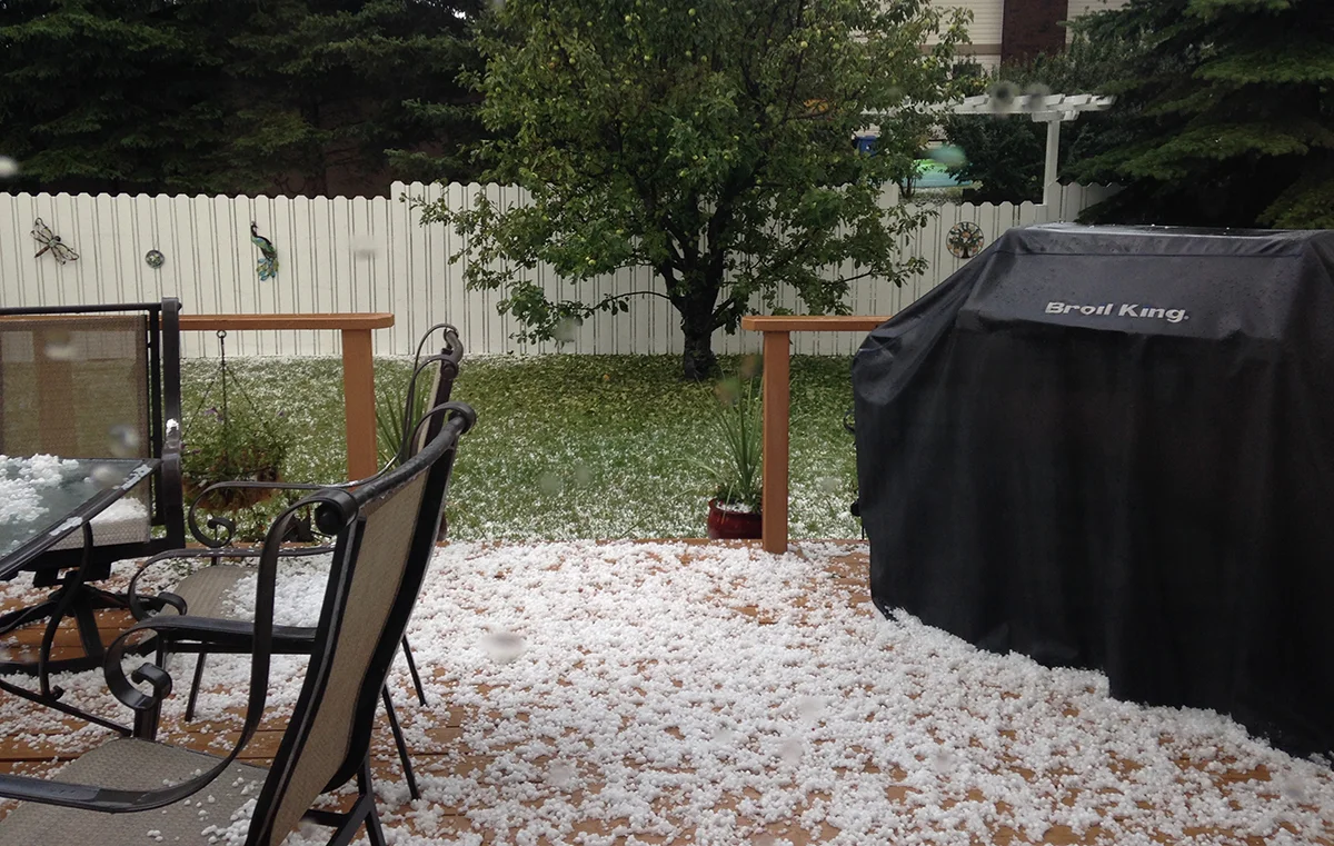 Just a bit of hail on the back deck.