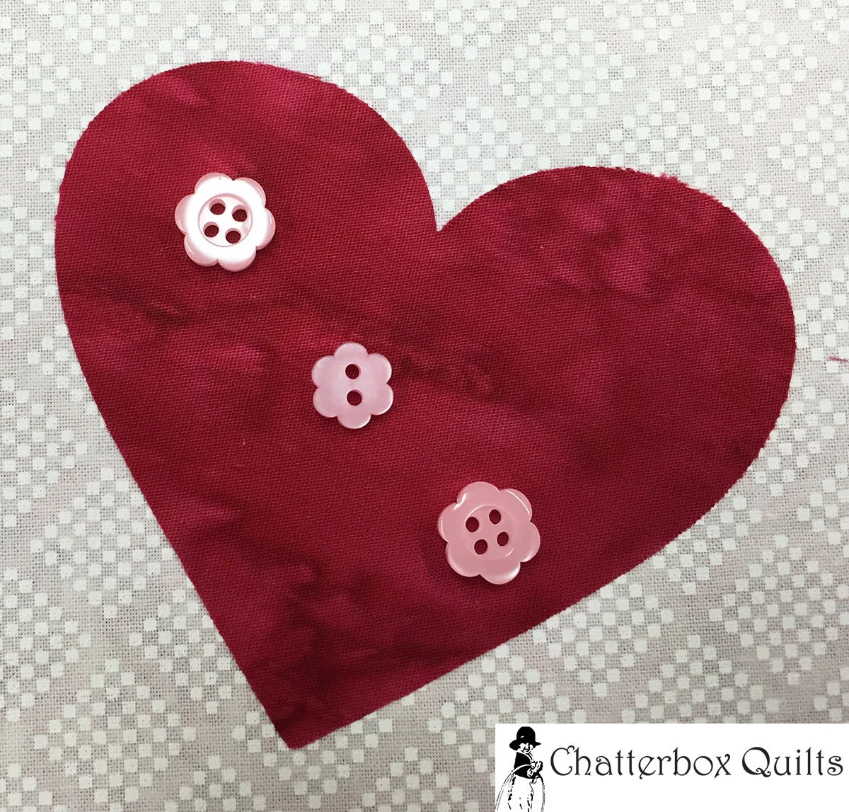 Heart #2 looks great with floral buttons in pink