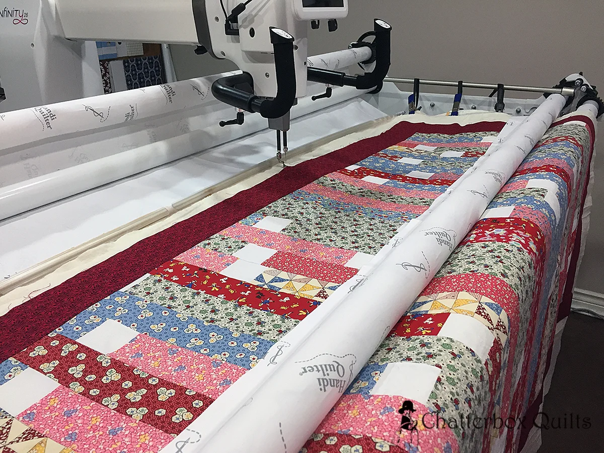 On the frame and ready to quilt