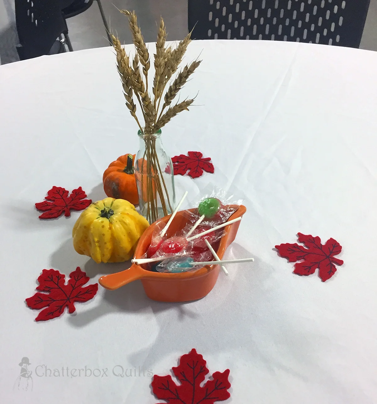 Table decorations at the Creative Expressions quilt show