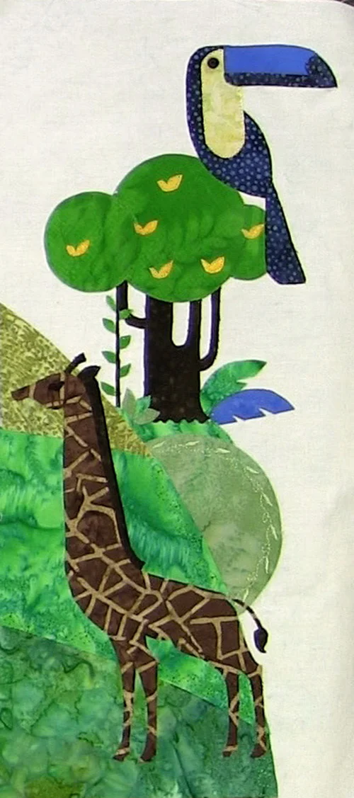 Kim's version of Block 4 in the One World Quilt Along