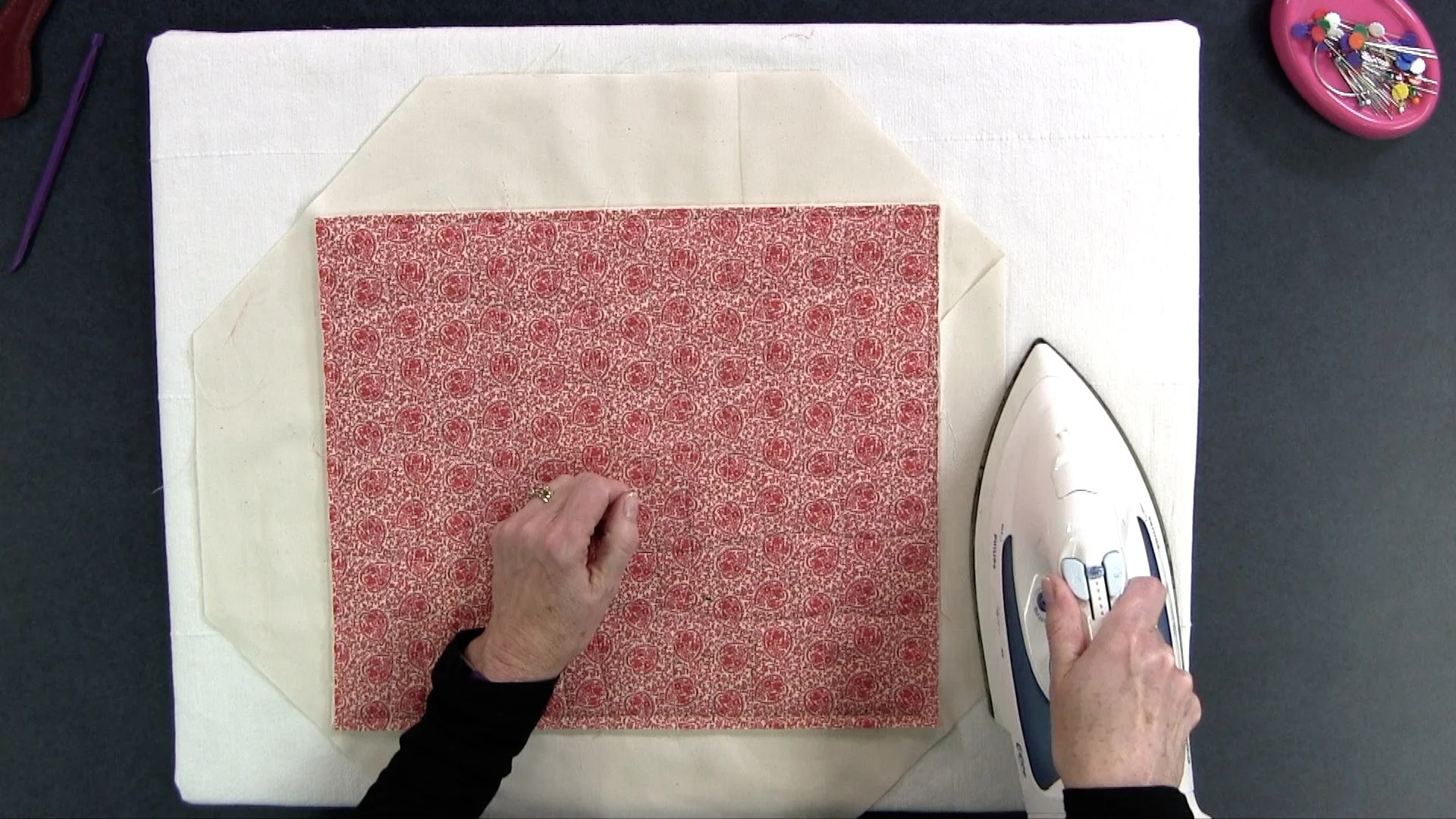 Press the sides to keep them in place