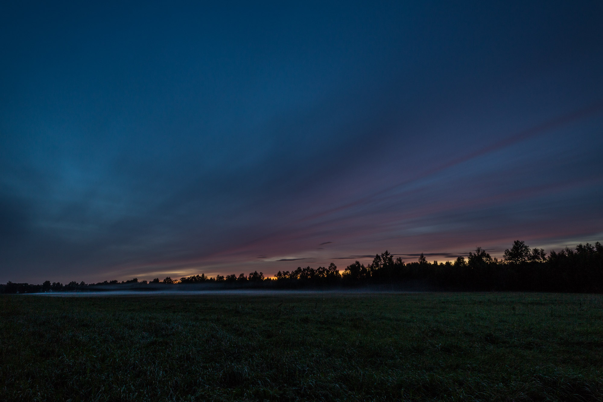 Foggy night after sunset, Estonia