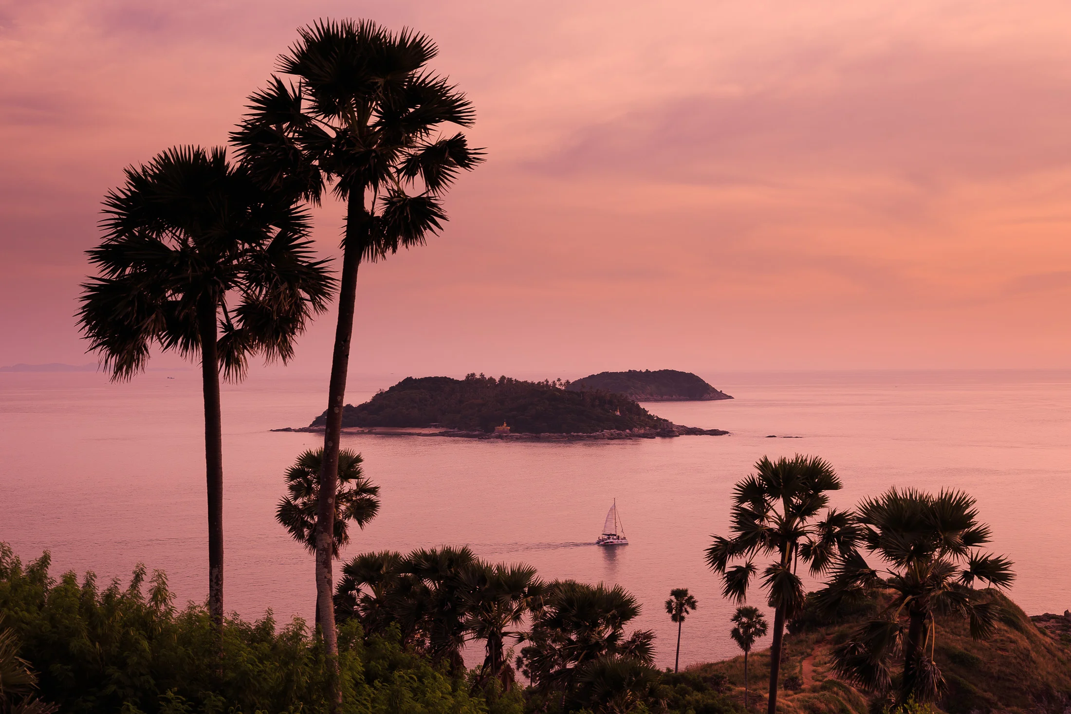 Boat at sunset, Phuket, Thailand