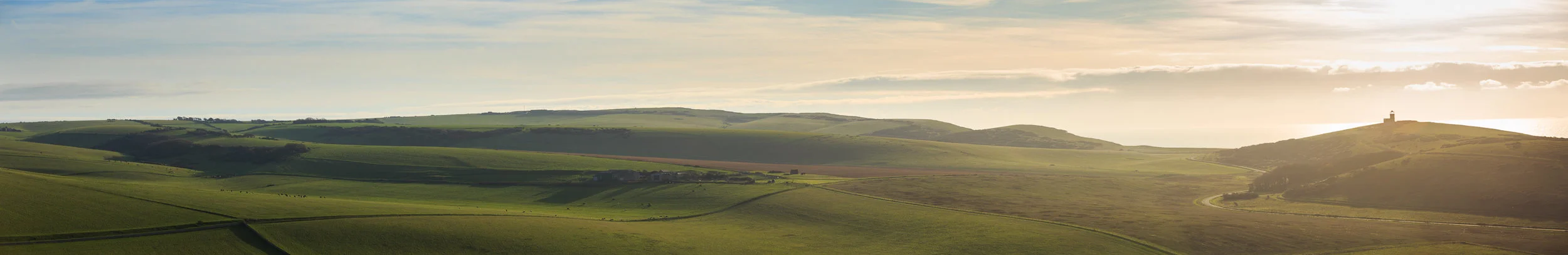 Green fields in Eastbourne, UK