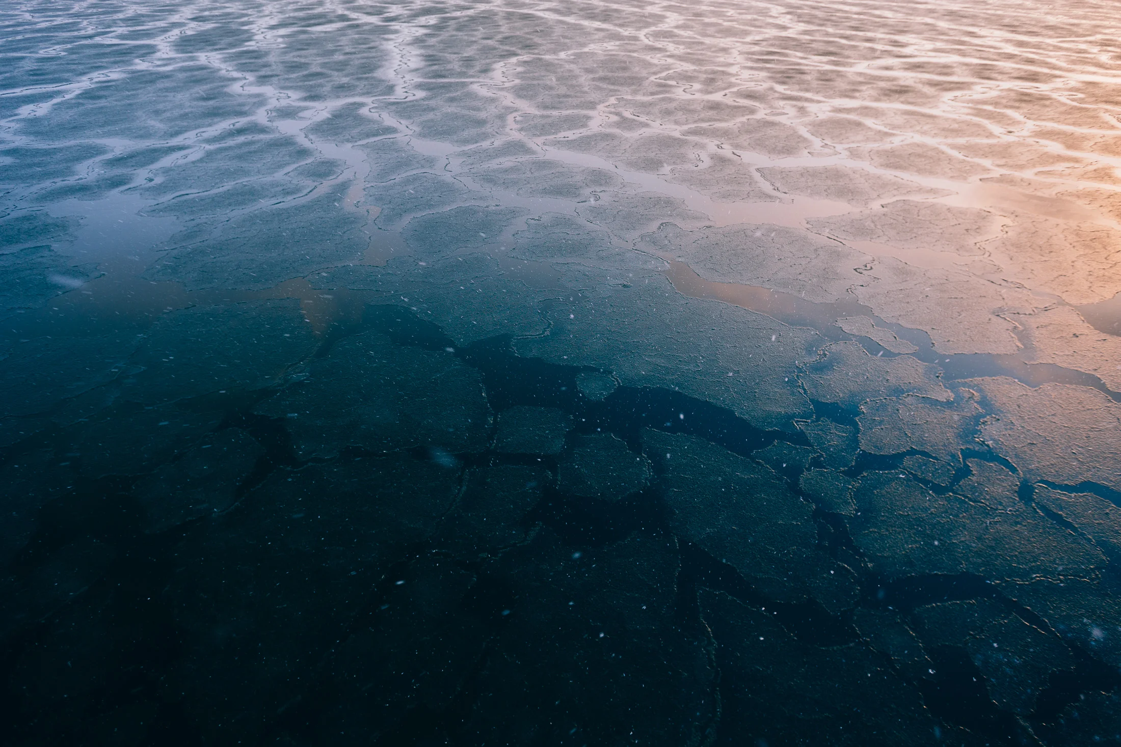 Ice blocks in the sea in Kopli, Estonia