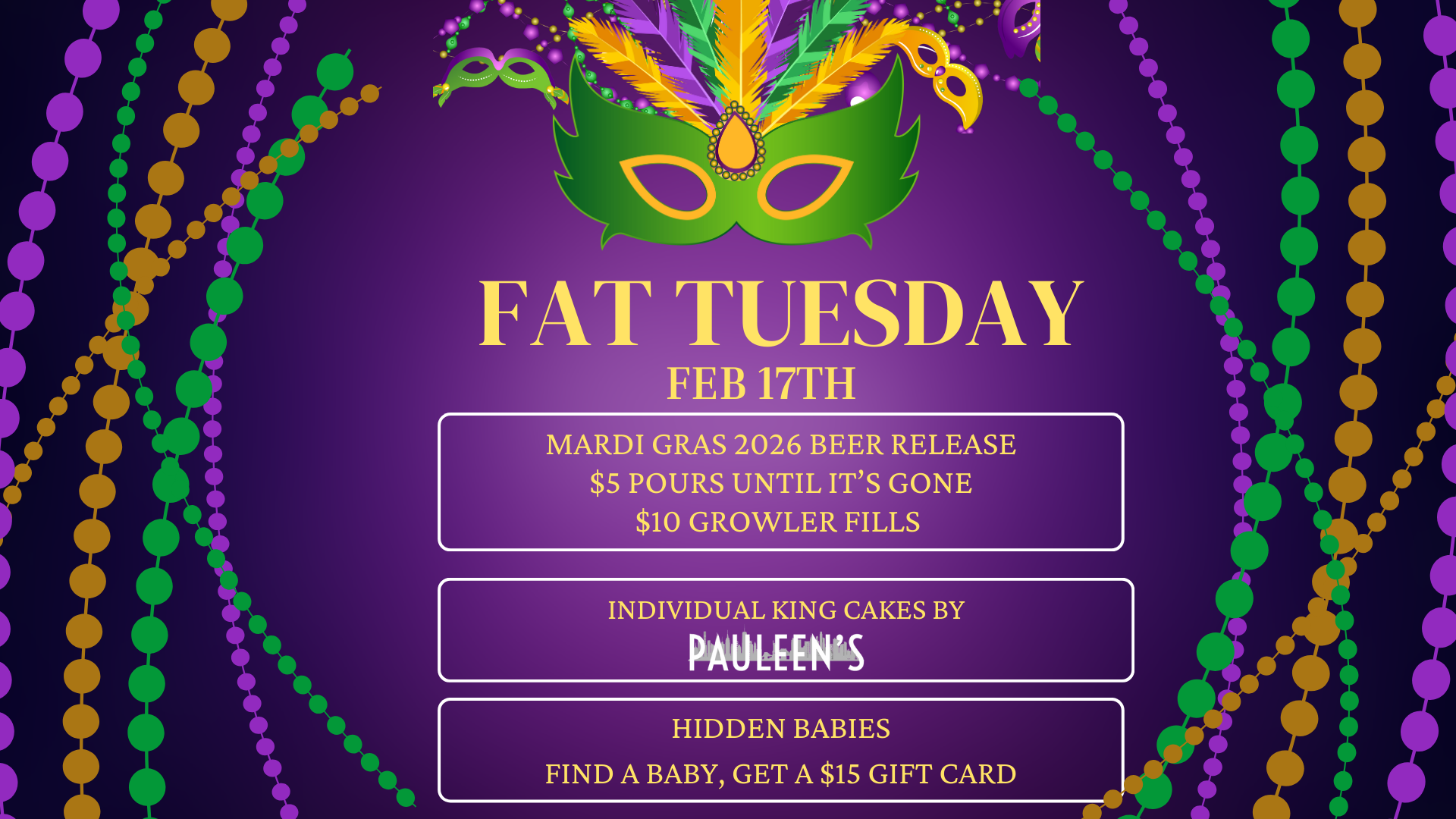 Fat Tuesday &amp; Mardi Gras 2026 Beer Release