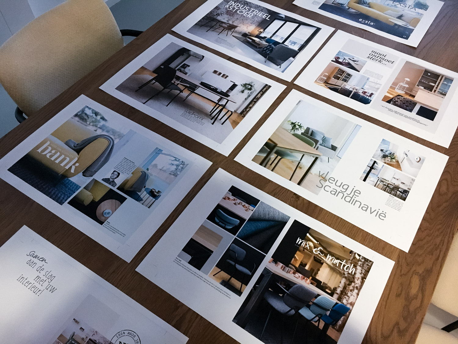 Concept van de nog te drukken brochure