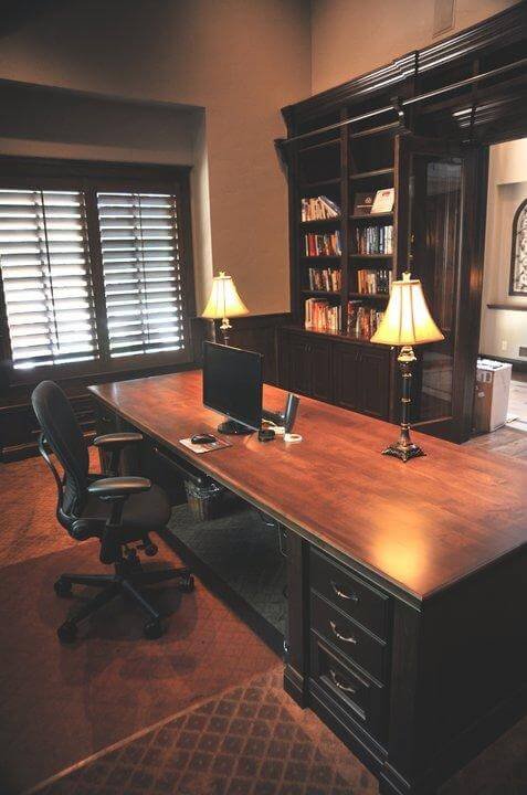 Workplace, wooden table by Tyler Gady Woodworking