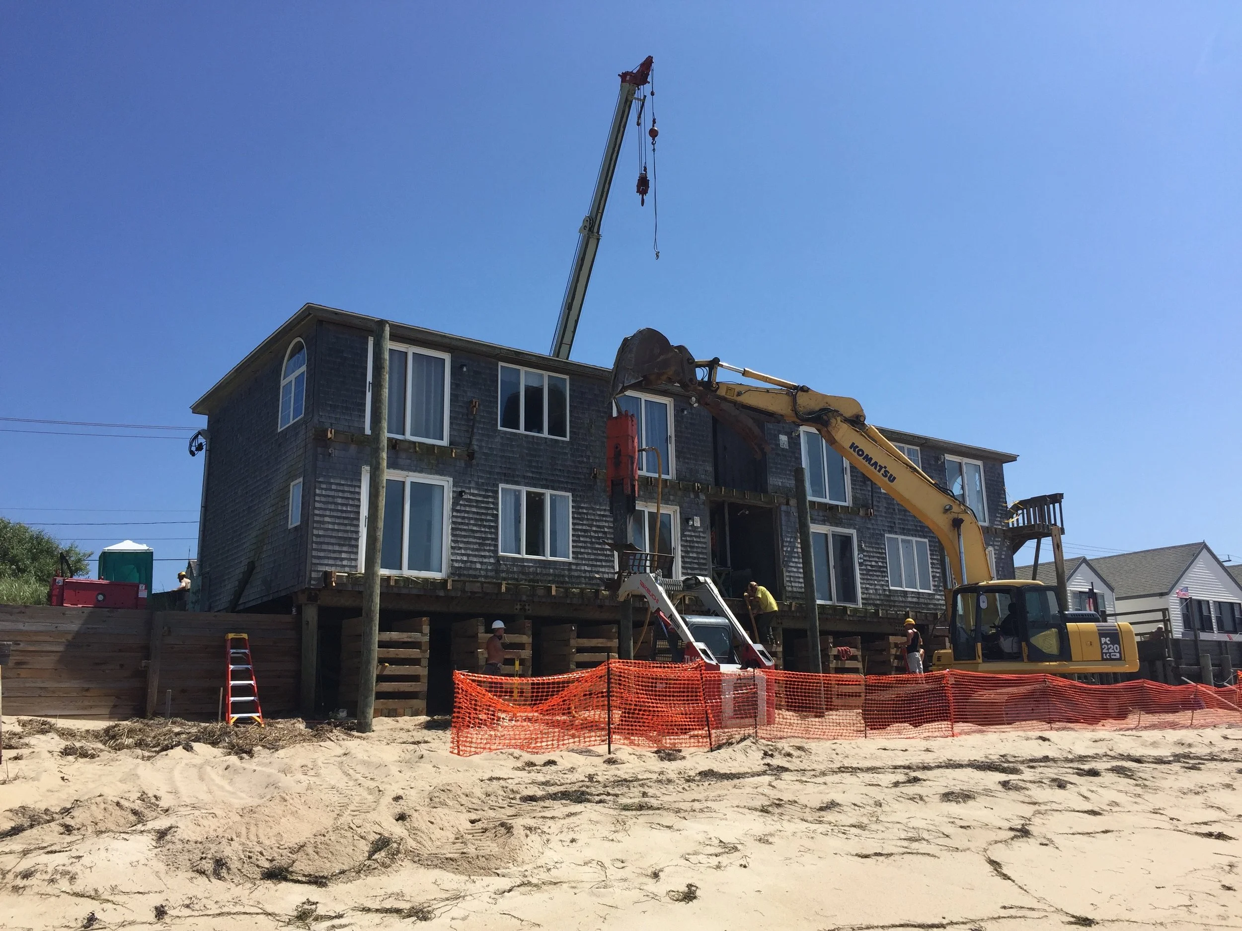 waterfront home preparing to get a new foundation