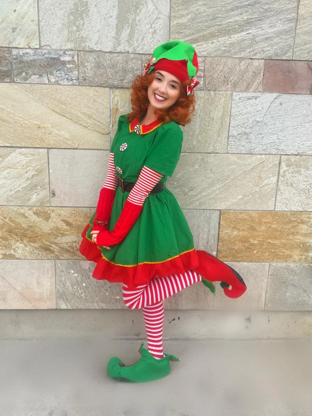 dress like a holiday character Vanna High Slit Velvet Dress