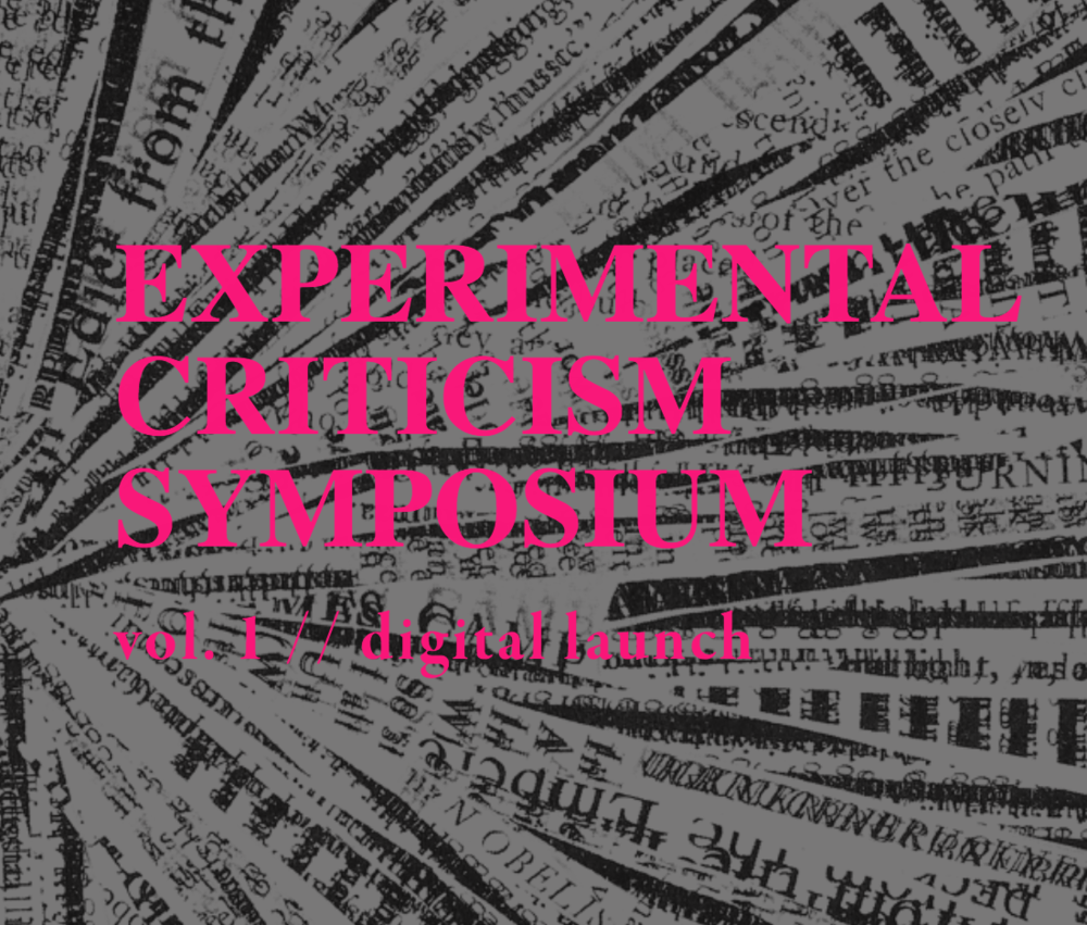 MANIFOLD 2021 Experimental Criticism Symposium