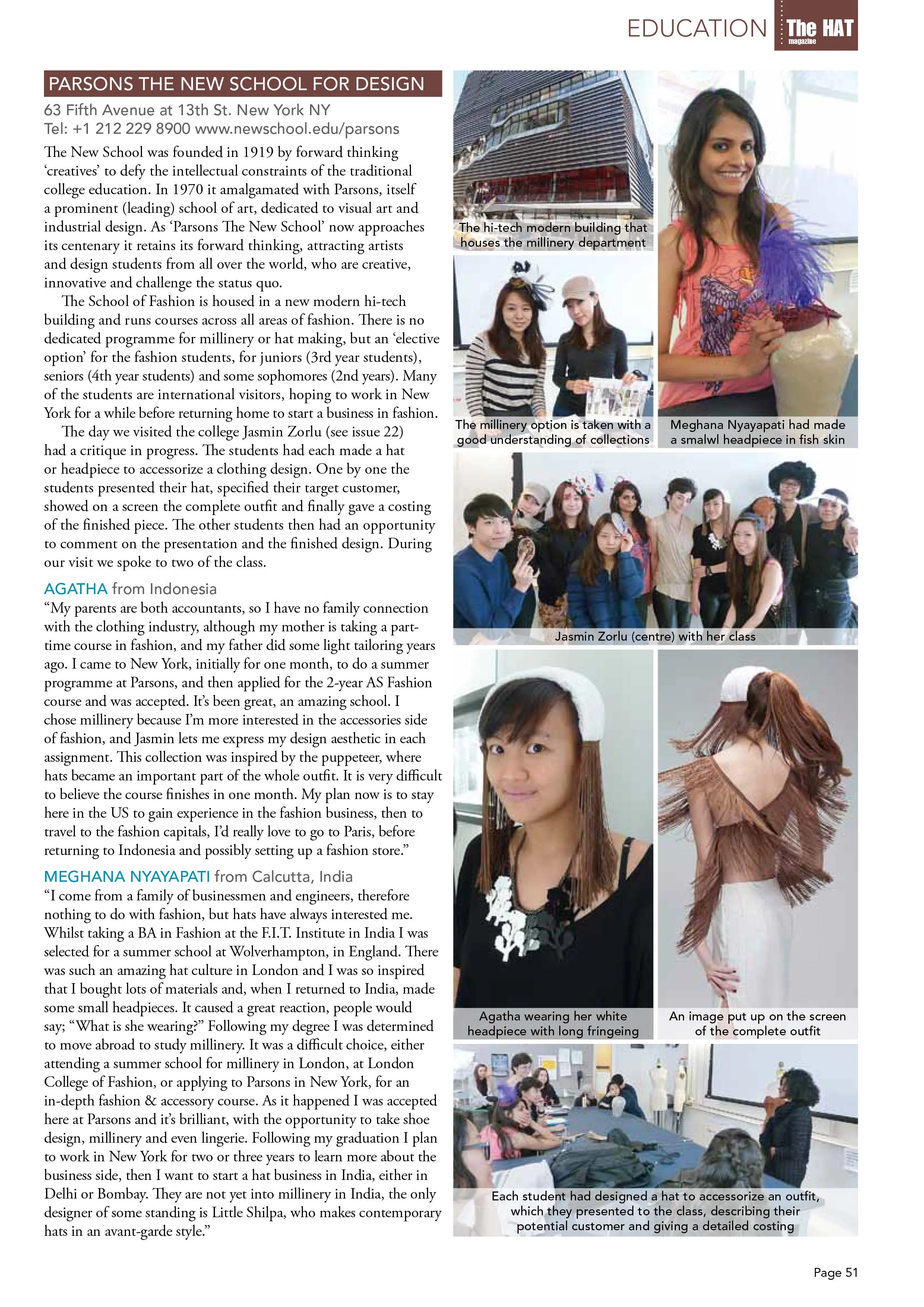 The Hat Magazine at Parsons School of Design