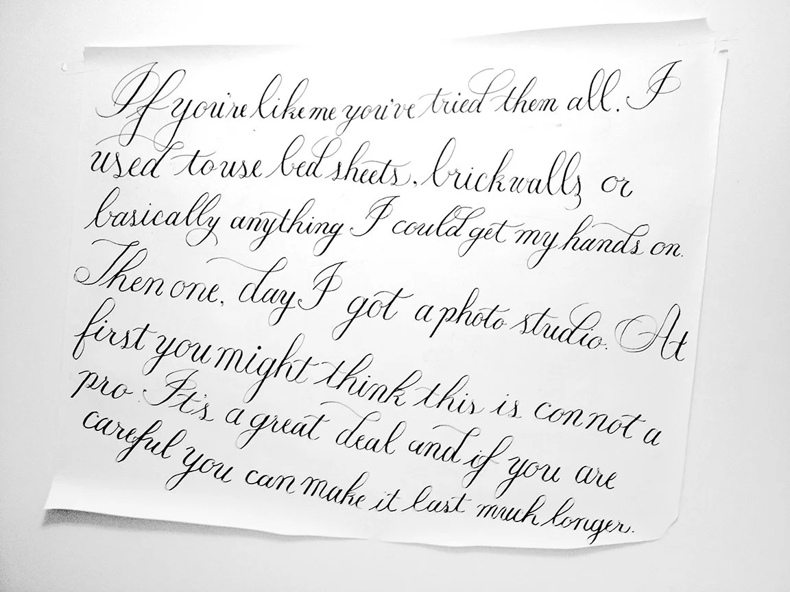  Hand-lettered calligraphy installation for NYC luxury brand event. 