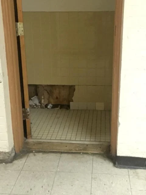 Entrance to boy's bathroom (April 2016)
