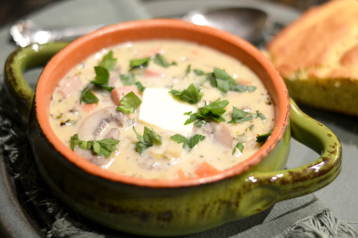 Italian Potato, Ham & Mushroom Bisque