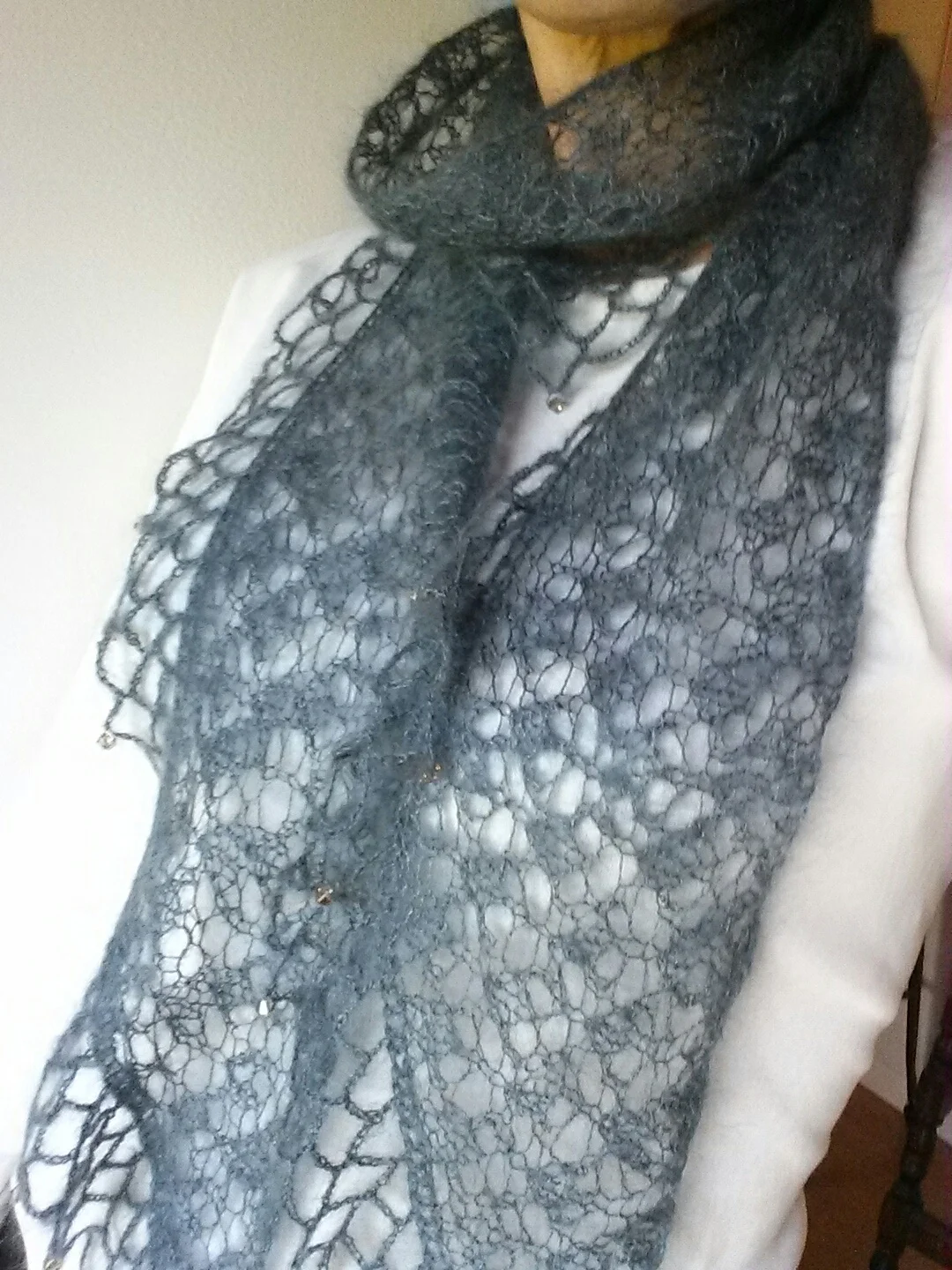 Rowan Lace and Beads Scarf with Christine