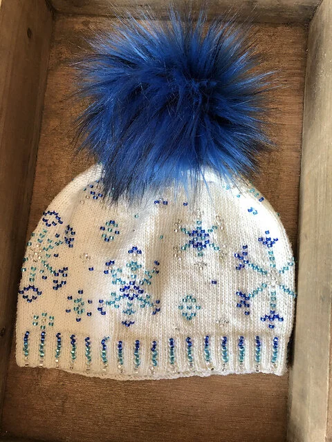 Snowfall Beaded Hat with Joan