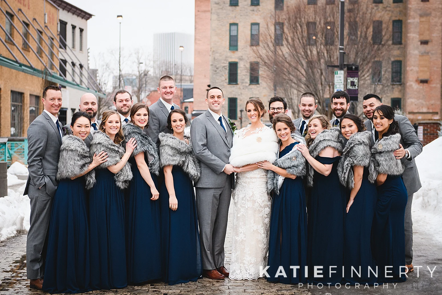 wintergarden by monroe's rochester winter wedding emily + justin