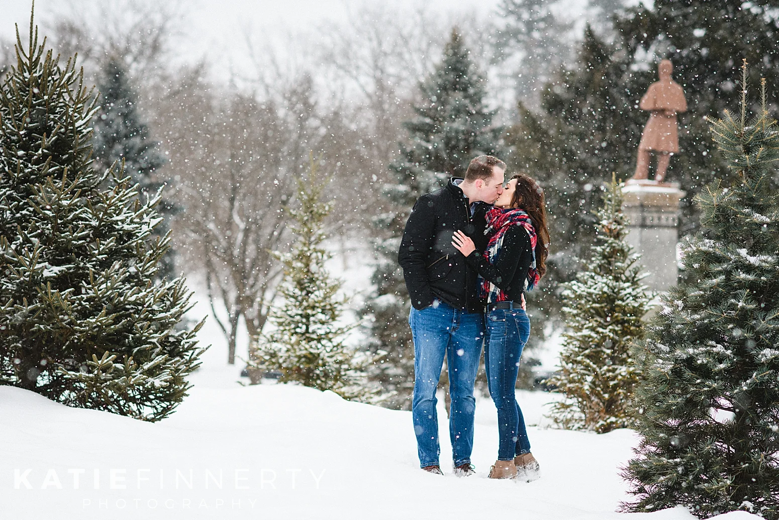 saratoga winter engagement session: megan + tom 