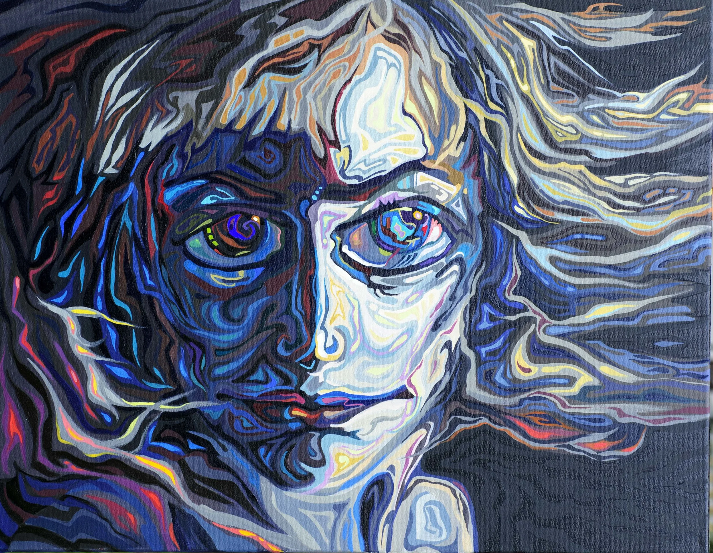  Acrylic on canvas. 