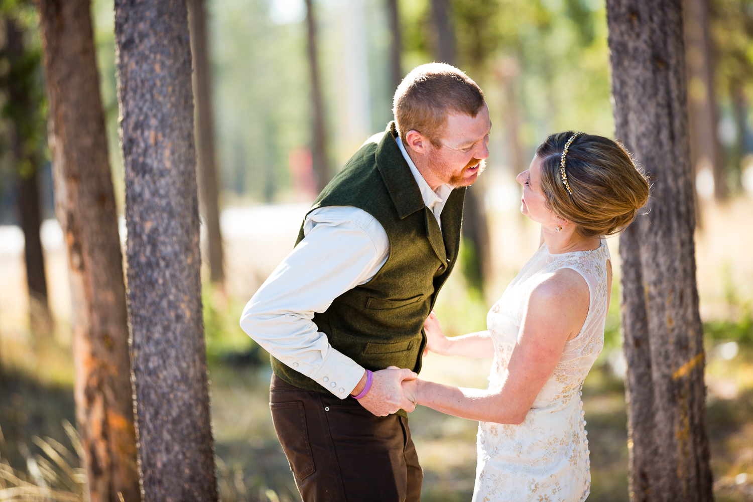 Yellowstone Wedding Becky Brockie Photography First Look Photo