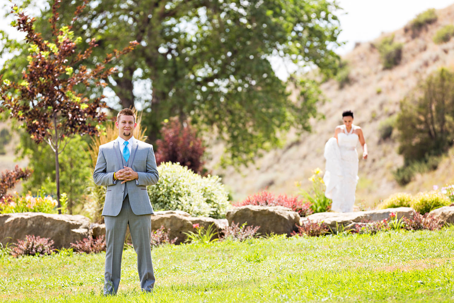 billings-montana-chanceys-wedding-first-look-bride-approaches-groom.jpg