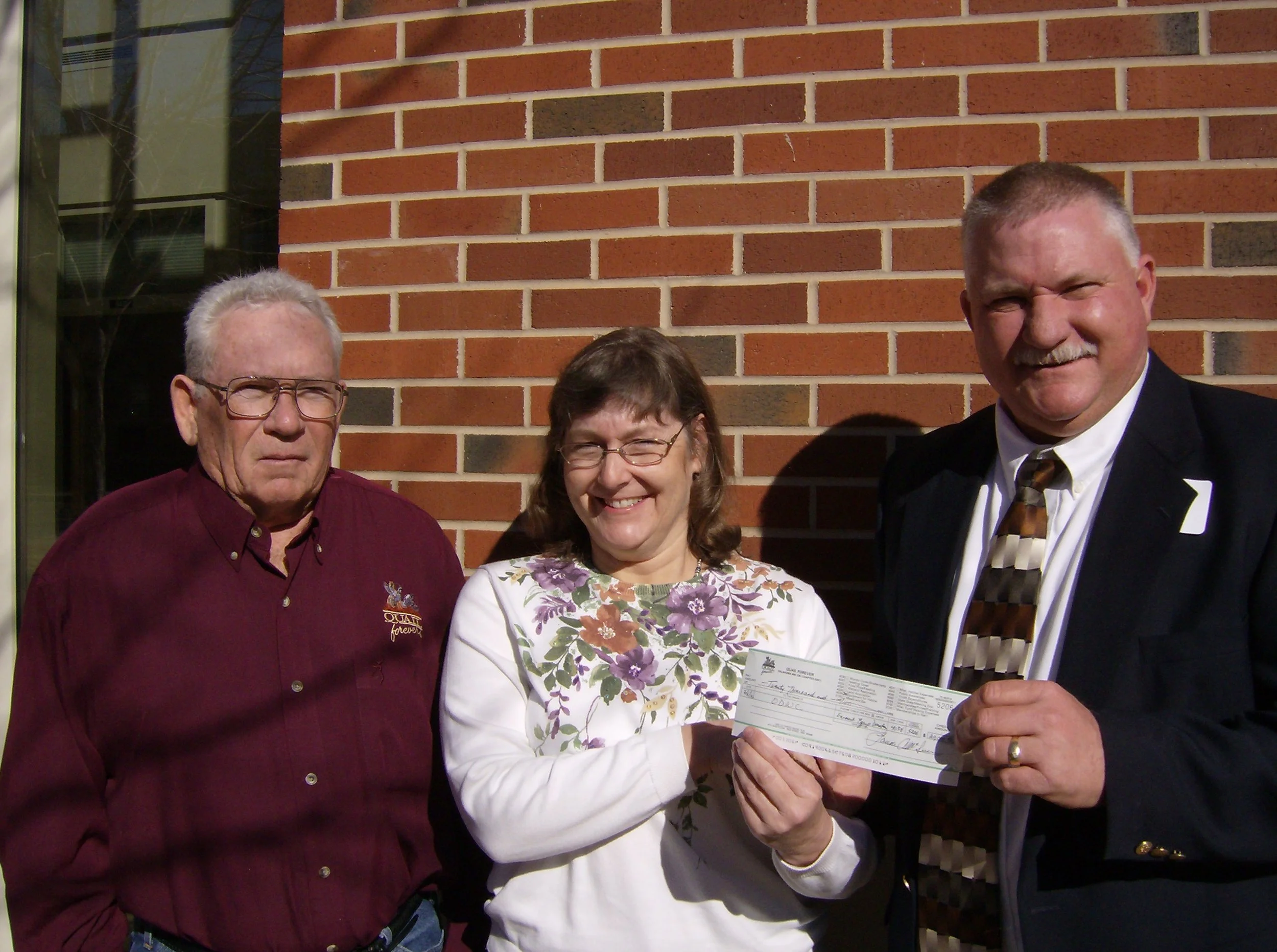 Central Oklahoma Quail Forever Chapter with another donation to ODWC for habitat improvements in Oklahoma.