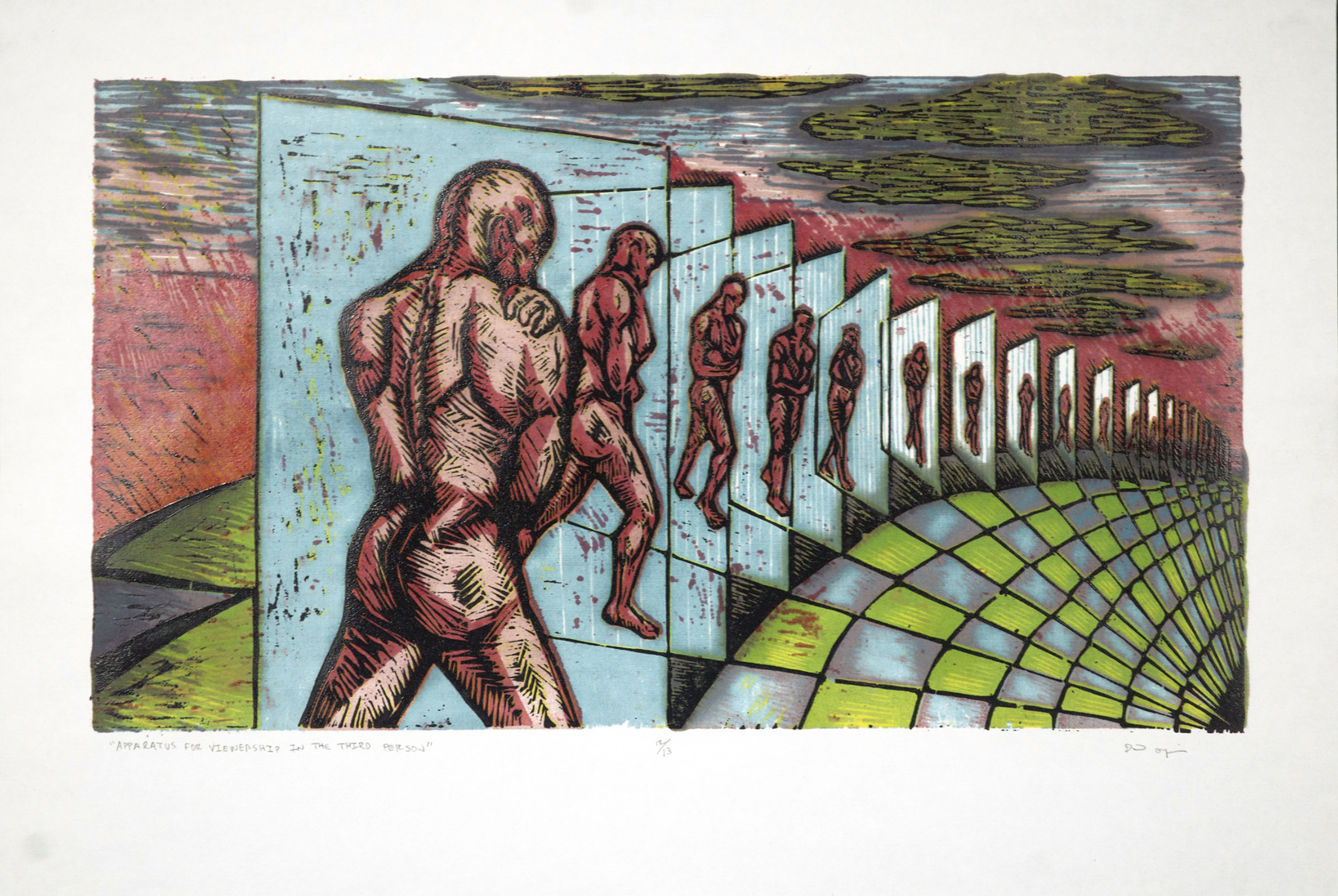 Apparatus For Viewership in the Third-Person, 6 color woodblock 2014