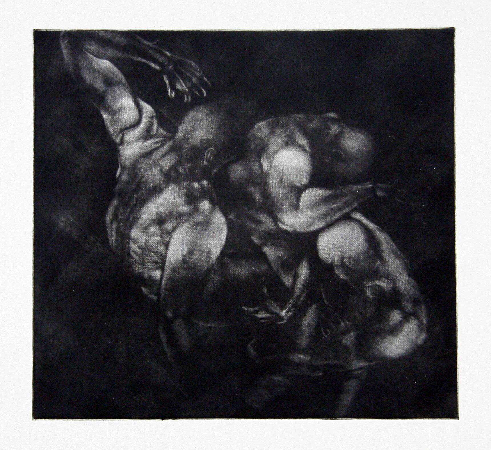 Untitled (Twist)) from the Black Works series , mezzotint 2015