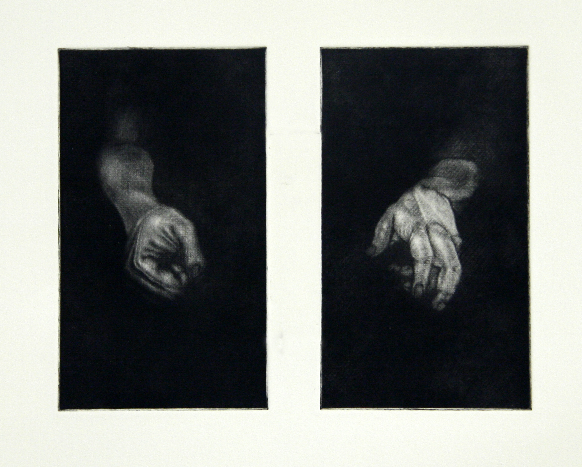 Untitled (Hands) from the Black Works series , mezzotint 2015