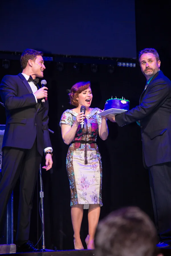 Brendan and Ed Robinson surprised me with a cake while the crowd sang : ) 