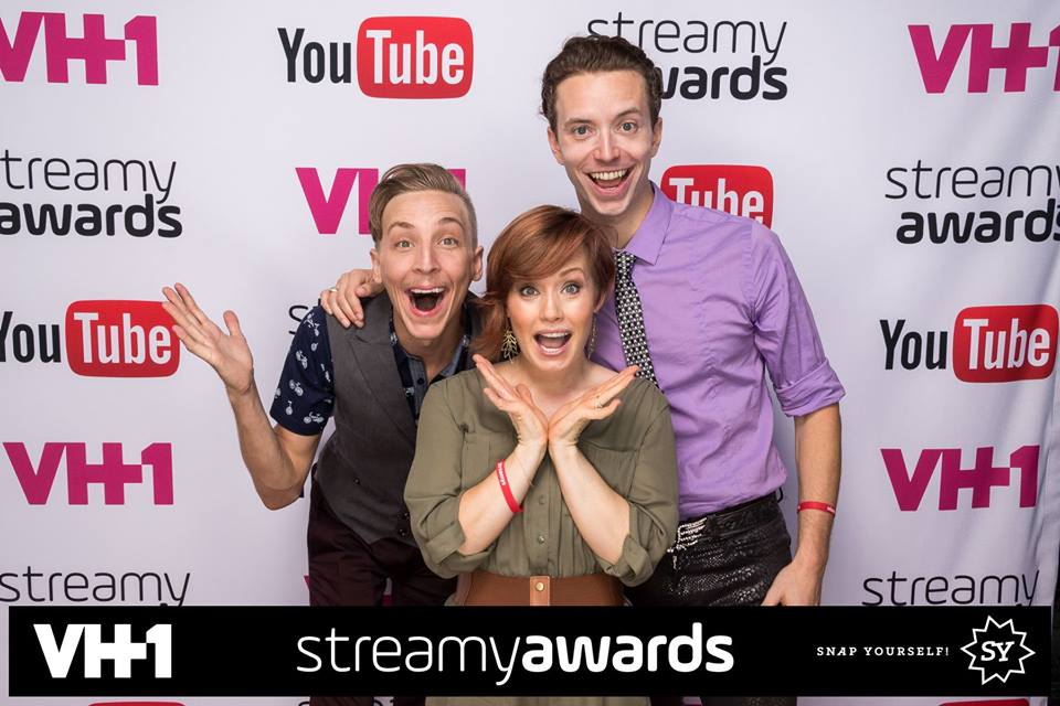 With Brennan Murray and Graham Kurtz at the 2015 Streamy Awards - New Peter Wendy was nominated for Best Indie Series!