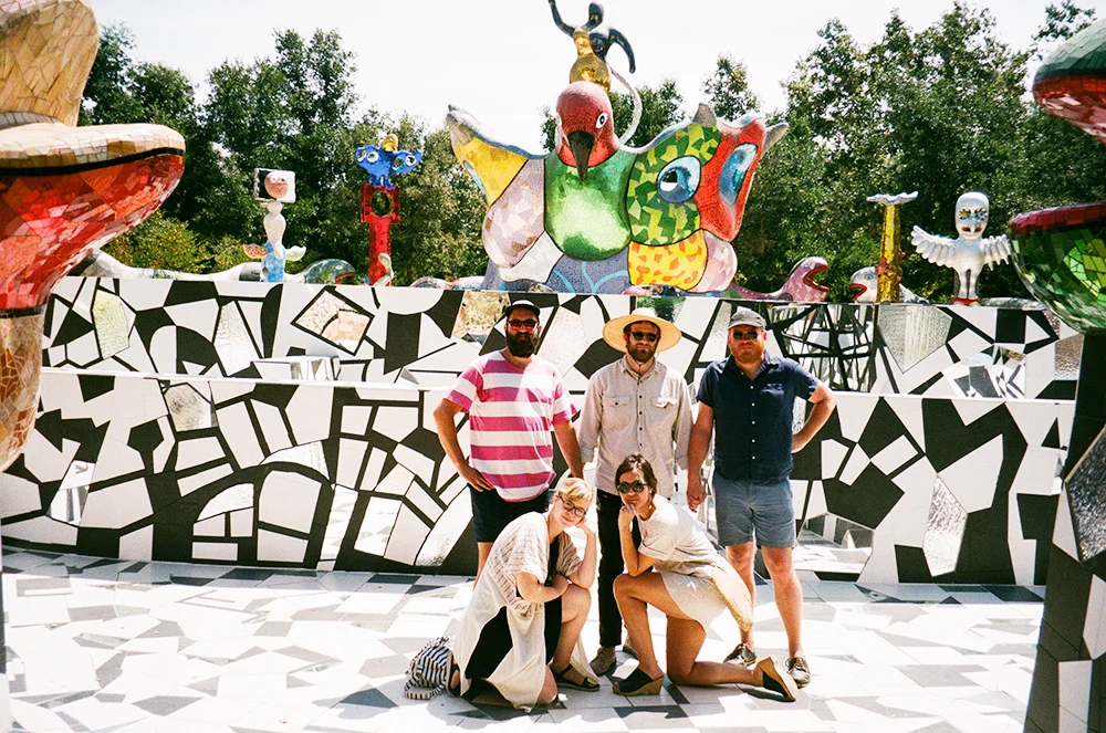 Friends at Queen Califia's Magical Circle by French Sculpture Artist Nikki De Saint Phalle, CA.