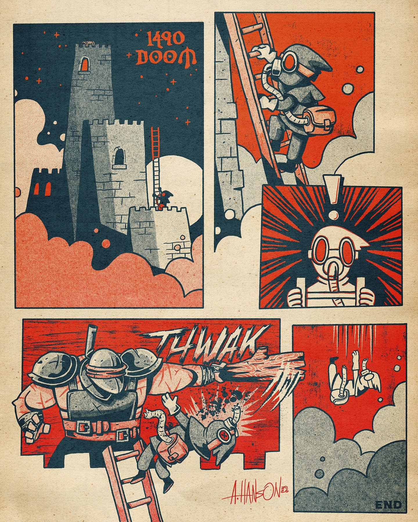 A sneaky scavenger attempts to raid a fallen kingdom in search of resources and supples . . . little do they know a Brute stands on guard.

Scenes from the world of @1490doom from the fine folks over at @buergames. Really love the world they've built