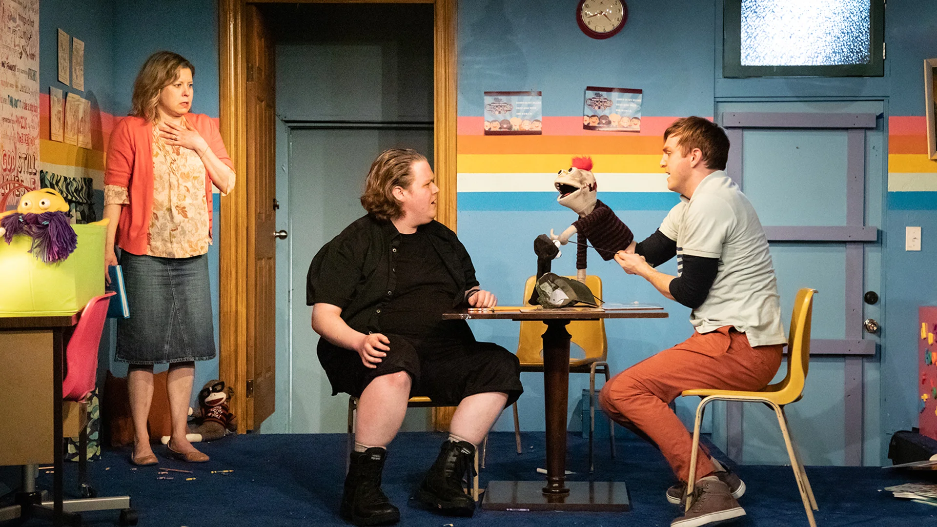 NICOLE UNDERHAY, FRANCIS MELLING AND FRANK COX-O’CONNELL | HAND TO GOD | PHOTO BY KRISTINA RUDDICK