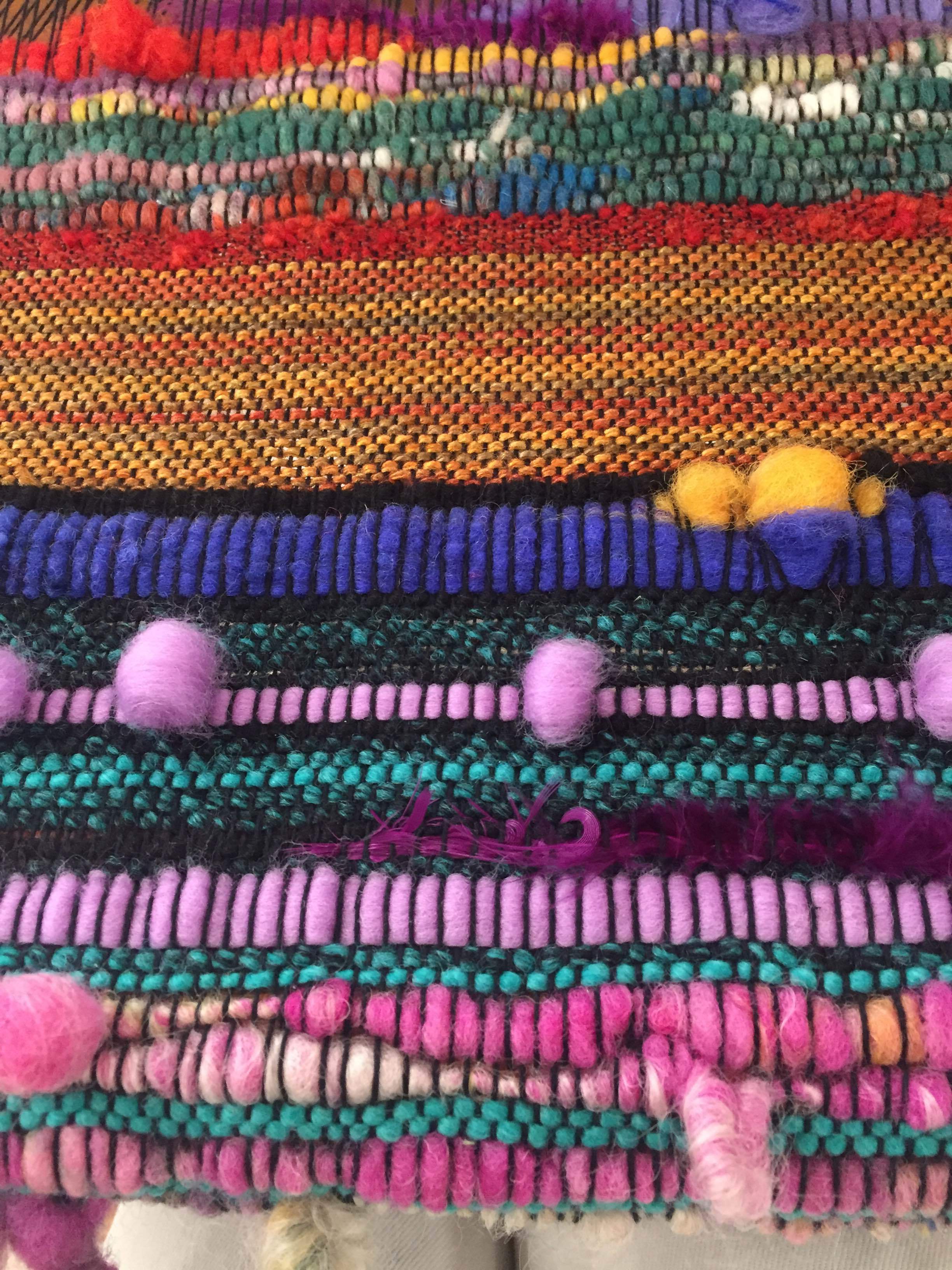 SAORI weaving close up